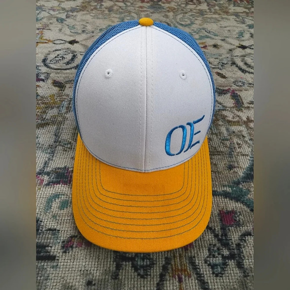 Richardson 112 Yellow/Columbia Blue "OE" Gear Baseball Style Cap Hat, sz O/S - Picture 1 of 15